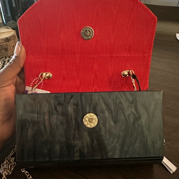 Kurt Geiger Clutch Women’s Evil Eye Party Envelope Black Acrylic NWOT - Picture 6 of 8